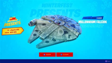 fortnite falcon|millennium falcon fortnite glider.